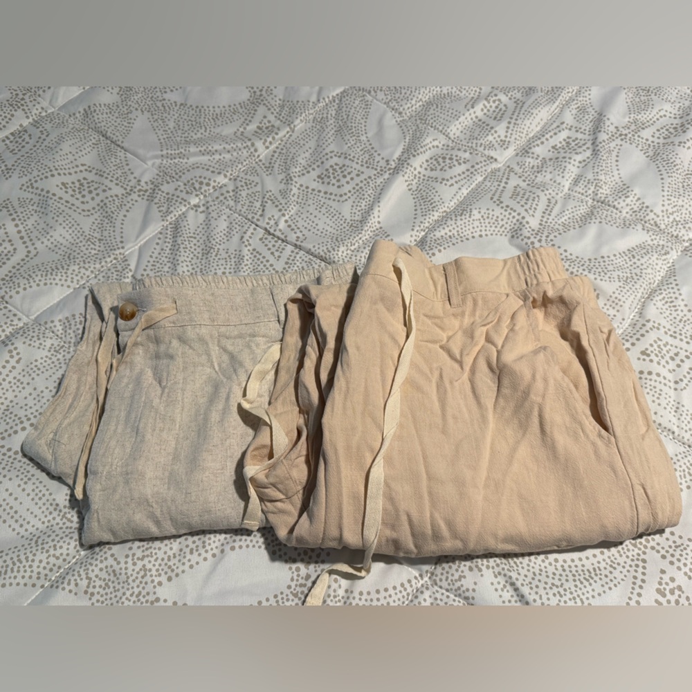 Mens Beige and Cream Pants Set ✌🏽
